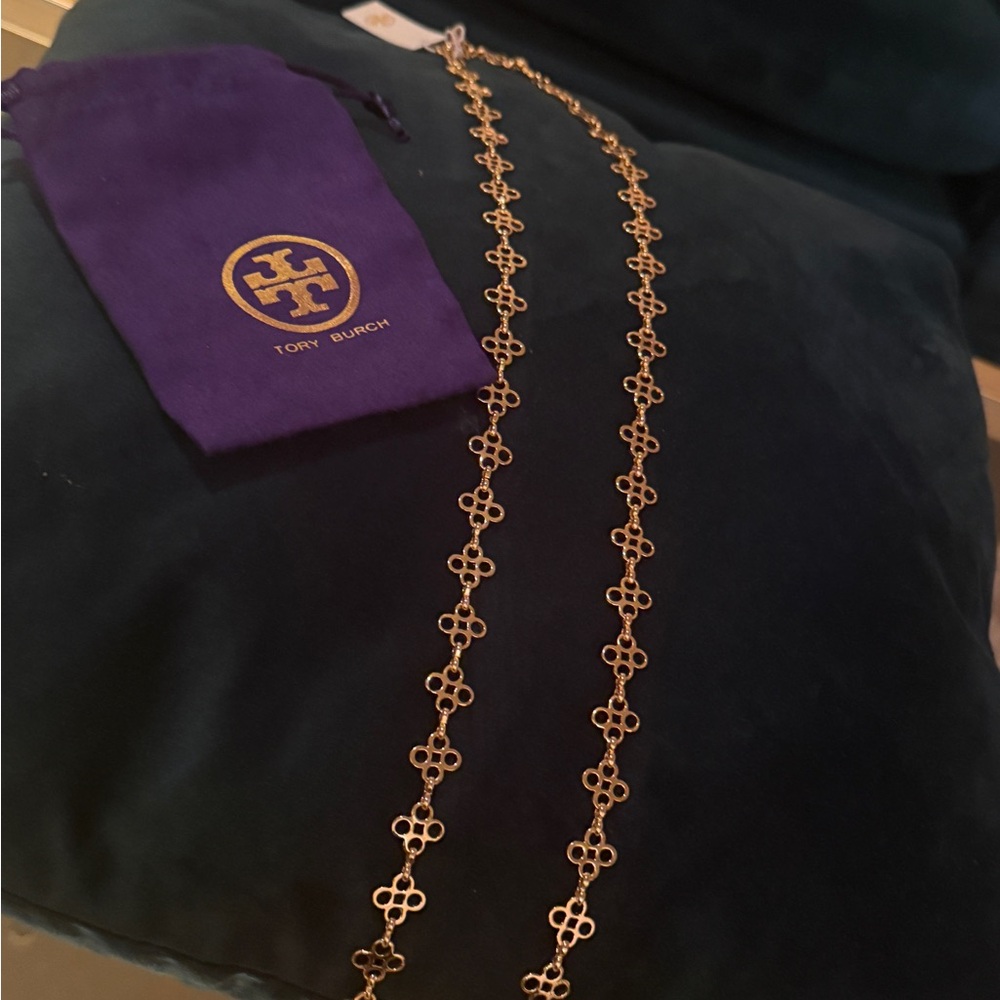 Tory Burch Gold Floral Chain Belt